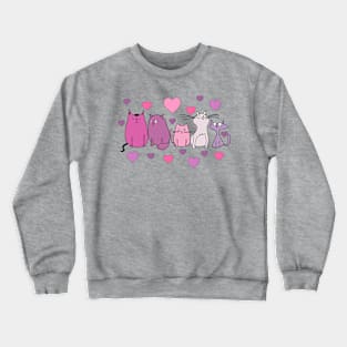 Five Cute Love Cats Crewneck Sweatshirt